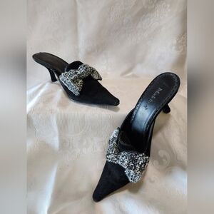 "Abby" Black Suede Heeled Mules by Madeline Sz 8!